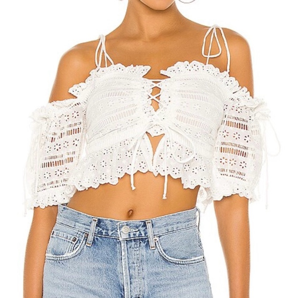 🚨Final Sale🚨!! NWT Pilyq Rocco Water Lilly Lace Up Top - Picture 1 of 7